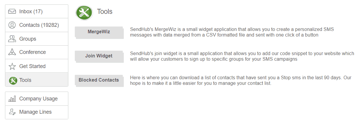 Tools - New SendHub Features