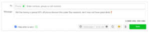 Creating and scheduling your message for mass texting