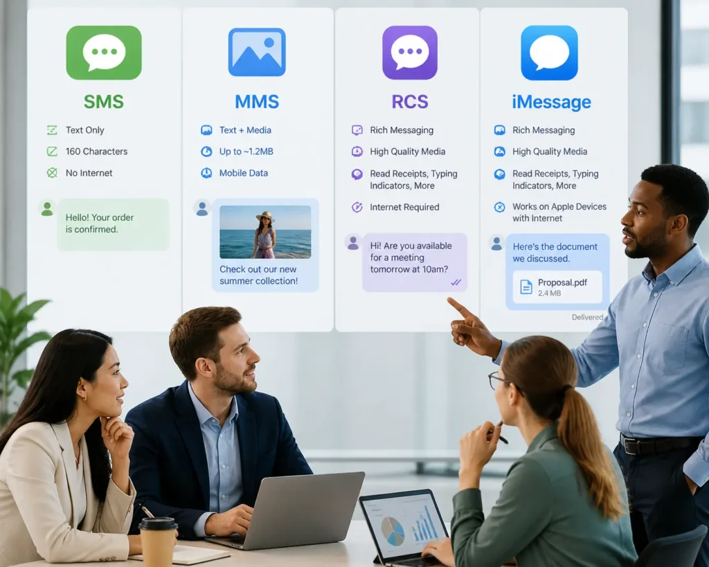 SMS vs MMS vs RCS vs iMessage