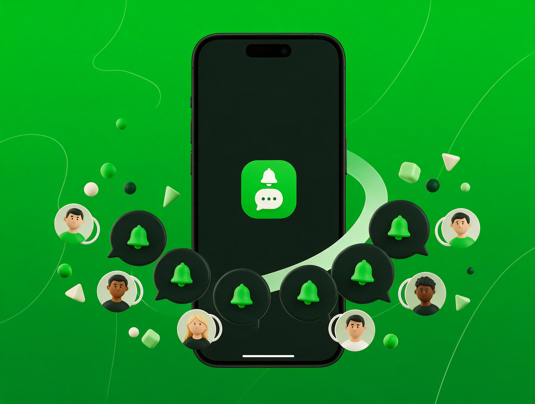 Smartphone showing a group SMS alert sent to multiple contacts